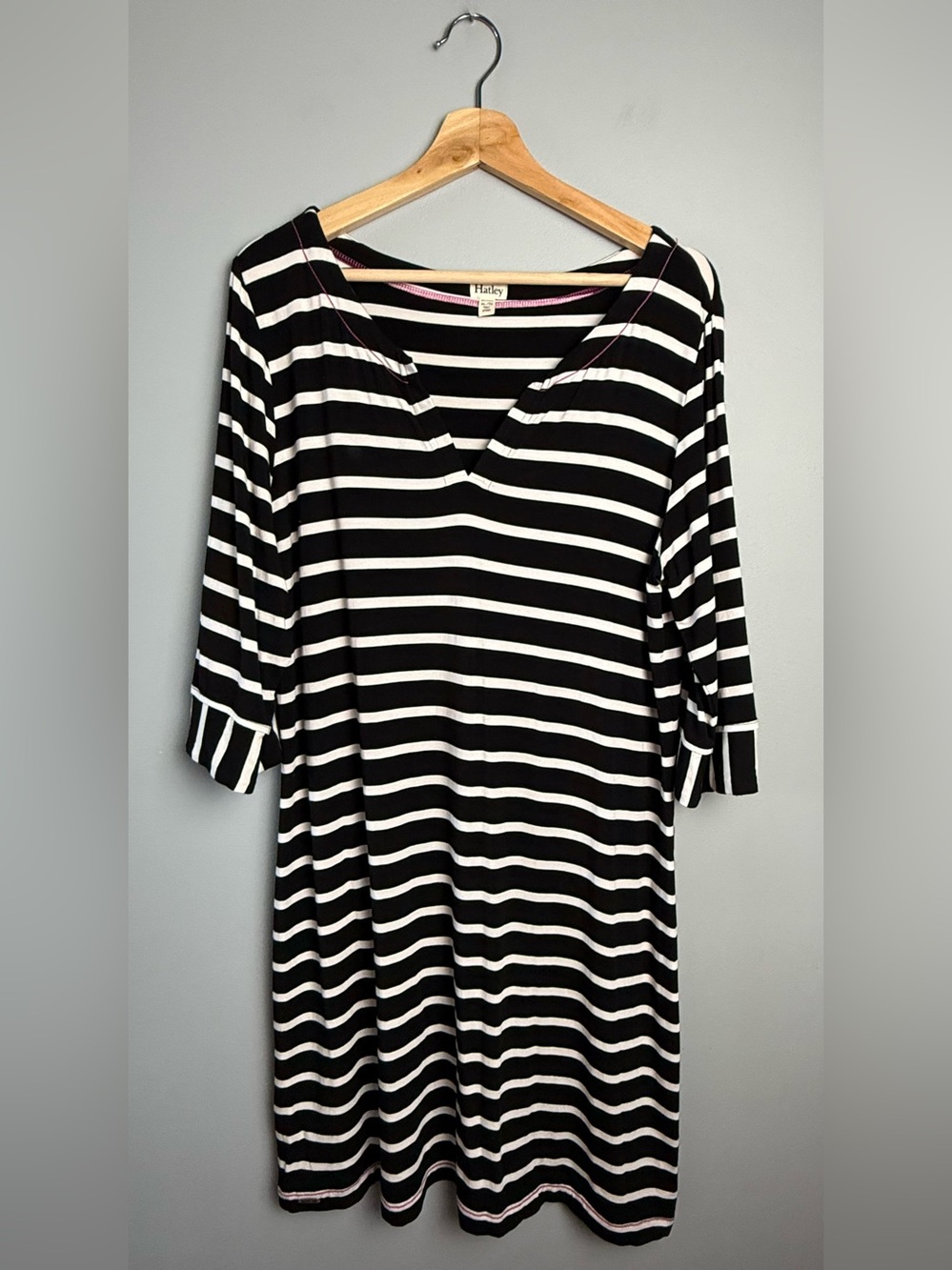 Hatley Black & White Striped V-Neck Tunic Dress